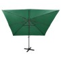 Sombrilla voladiza con poste y luces LED verde 300 cm de vidaXL, Sombrillas - Ref: Foro24-312345, Precio: 197,38 €, Descuento: %