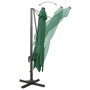 Sombrilla voladiza con poste y luces LED verde 300 cm de vidaXL, Sombrillas - Ref: Foro24-312345, Precio: 197,38 €, Descuento: %