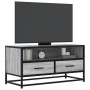 Mueble TV madera ingeniería y metal roble ahumado 80x34,5x40 cm | Foro24|Onlineshop| Casa, Jardín y Más Foro24.es