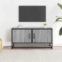 Mueble TV madera ingeniería y metal roble ahumado 80x34,5x40 cm von , TV-Möbel - Ref: Foro24-848827, Preis: 72,01 €, Rabatt: %