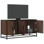 Mueble TV madera ingeniería y metal marrón roble 100x35x50 cm de , Muebles TV - Ref: Foro24-848833, Precio: 101,51 €, Descuen...