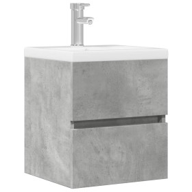 Armario de lavabo madera ingeniería gris hormigón