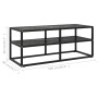 Mueble para TV negro con vidrio de mármol negro 100x40x40 cm de vidaXL, Muebles TV - Ref: Foro24-322858, Precio: 97,38 €, Des...