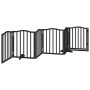 Puerta para perros plegable 6 paneles madera álamo negra 300 cm by , Dog kennels and fences - Ref: Foro24-352221, Price: 72,5...