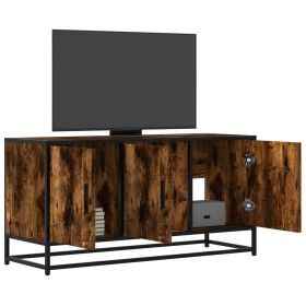 Mueble TV metal y madera ingeniería roble humo