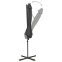 Sombrilla voladiza con poste y luces LED gris antracita 300 cm de vidaXL, Sombrillas - Ref: Foro24-312338, Precio: 87,99 €, D...