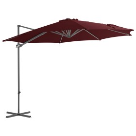 Cantilever parasol with burgundy red steel pole 300 cm by vidaXL, Umbrellas - Ref: Foro24-312312, Price: 107,99 €, Discount: %