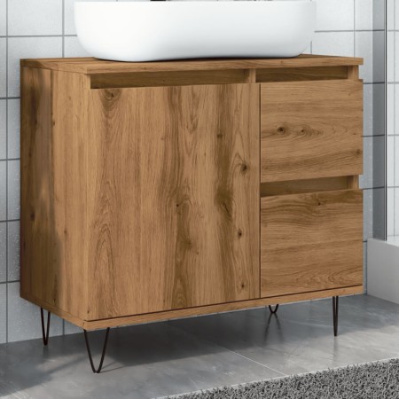 Mueble de lavabo madera de ingeniería roble artisan 65x33x60 cm by , Bathroom furniture - Ref: Foro24-857227, Price: 79,51 €,...