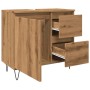 Mueble de lavabo madera de ingeniería roble artisan 65x33x60 cm de , Muebles de baño - Ref: Foro24-857227, Precio: 79,51 €, D...