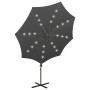 Cantilever parasol with pole and anthracite gray LED lights 300 cm by vidaXL, Umbrellas - Ref: Foro24-312338, Price: 87,34 €,...