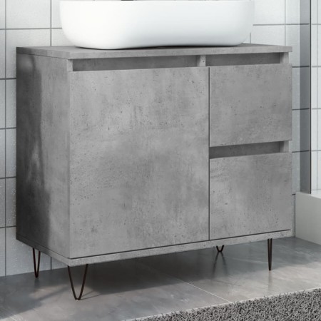 Mueble de lavabo madera ingeniería gris hormigón 65x33x60 cm de , Muebles de baño - Ref: Foro24-857225, Precio: 65,98 €, Desc...