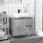 Mueble de lavabo madera ingeniería gris hormigón 65x33x60 cm de , Muebles de baño - Ref: Foro24-857225, Precio: 65,98 €, Desc...