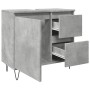 Mueble de lavabo madera ingeniería gris hormigón 65x33x60 cm de , Muebles de baño - Ref: Foro24-857225, Precio: 65,98 €, Desc...