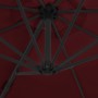 Sombrilla voladiza con poste de acero rojo burdeos 300 cm