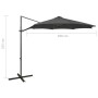 Cantilever parasol with pole and anthracite gray LED lights 300 cm by vidaXL, Umbrellas - Ref: Foro24-312338, Price: 87,34 €,...