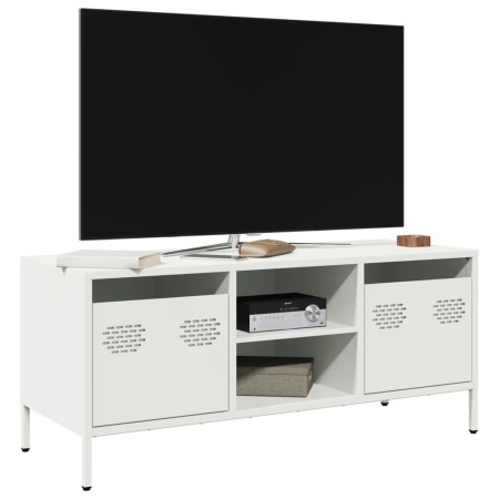 Mueble para TV acero laminado en frío blanco 101,5x39x43,5 cm von , TV-Möbel - Ref: Foro24-851303, Preis: 176,38 €, Rabatt: %