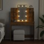 Tocador con luces LED roble artisan 96x40x142 cm de , Tocadores para dormitorios - Ref: Foro24-857026, Precio: 125,62 €, Desc...