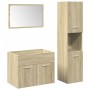 Set de muebles de baño 3 pzas madera contrachapada roble Sonoma de , Muebles de baño - Ref: Foro24-3324993, Precio: 110,87 €,...