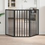 Puerta para perros plegable 3 paneles madera álamo negra 150 cm by , Dog kennels and fences - Ref: Foro24-352190, Price: 46,6...