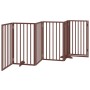 Puerta para perros plegable 6 paneles madera álamo marrón 300cm by , Dog kennels and fences - Ref: Foro24-352199, Price: 88,8...