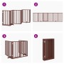 Puerta para perros plegable 6 paneles madera álamo marrón 300cm by , Dog kennels and fences - Ref: Foro24-352199, Price: 88,8...