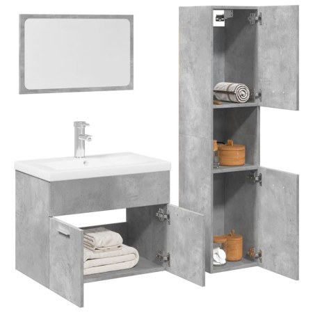 Juego muebles de baño 4 pzas madera contrachapada gris hormigón von , Badezimmermöbel - Ref: Foro24-3324880, Preis: 221,05 €,...