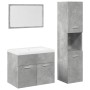 Juego muebles de baño 4 pzas madera contrachapada gris hormigón von , Badezimmermöbel - Ref: Foro24-3324880, Preis: 221,05 €,...