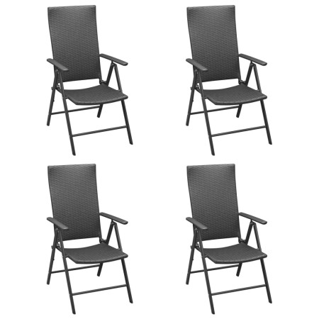 Garden chairs 4 units black synthetic rattan by vidaXL, Garden chairs - Ref: Foro24-313105, Price: 253,29 €, Discount: %