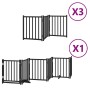 Puerta de perros plegable 15 paneles madera álamo negra 750 cm by , Dog kennels and fences - Ref: Foro24-3155711, Price: 153,...