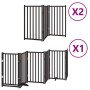 Puerta de perros plegable 12 paneles madera álamo negra 600 cm by , Dog kennels and fences - Ref: Foro24-3155713, Price: 168,...