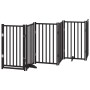 Puerta de perros plegable 12 paneles madera álamo negra 600 cm by , Dog kennels and fences - Ref: Foro24-3155713, Price: 168,...