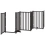 Puerta de perros plegable 12 paneles madera álamo negra 600 cm by , Dog kennels and fences - Ref: Foro24-3155713, Price: 168,...