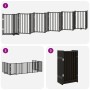 Puerta de perros plegable 12 paneles madera álamo negra 600 cm by , Dog kennels and fences - Ref: Foro24-3155713, Price: 168,...