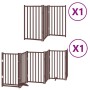 Puerta de perros plegable 9 paneles madera álamo marrón 450 cm by , Dog kennels and fences - Ref: Foro24-3155718, Price: 126,...