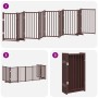 Puerta de perros plegable 9 paneles madera álamo marrón 450 cm by , Dog kennels and fences - Ref: Foro24-3155718, Price: 126,...