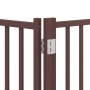 Puerta de perros plegable 9 paneles madera álamo marrón 450 cm by , Dog kennels and fences - Ref: Foro24-3155718, Price: 126,...