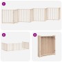 Puerta para perros plegable 8 paneles madera de álamo 640 cm by , Dog kennels and fences - Ref: Foro24-3155726, Price: 136,92...