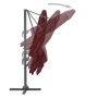 Sombrilla voladiza con poste de aluminio rojo burdeos 400x300cm de vidaXL, Sombrillas - Ref: Foro24-312315, Precio: 307,32 €,...