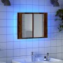 Armario con espejo LED madera ingeniería envejecida 60x12x45 cm de , Tocadores de baño - Ref: Foro24-856282, Precio: 60,14 €,...