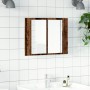 Armario con espejo LED madera ingeniería envejecida 60x12x45 cm de , Tocadores de baño - Ref: Foro24-856282, Precio: 60,14 €,...