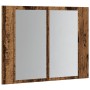 Armario con espejo LED madera ingeniería envejecida 60x12x45 cm de , Tocadores de baño - Ref: Foro24-856282, Precio: 60,14 €,...