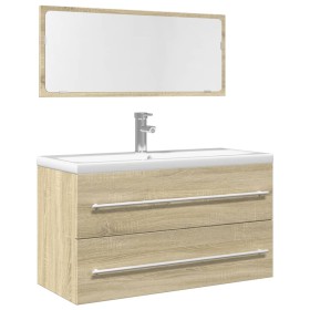 Set de muebles de baño 2 pzas madera contrachapada roble Sonoma von , Badezimmermöbel - Ref: Foro24-856385, Preis: 114,47 €, ...