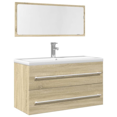 Set de muebles de baño 2 pzas madera contrachapada roble Sonoma | Foro24|Onlineshop| Casa, Jardín y Más Foro24.es