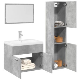 Set muebles de baño 2 piezas madera contrachapada gris hormigón von , Badezimmermöbel - Ref: Foro24-3324868, Preis: 110,87 €,...