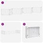 Puerta de perros plegable 8 paneles madera álamo blanca 640 cm by , Dog kennels and fences - Ref: Foro24-3155730, Price: 124,...