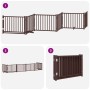 Puerta de perros plegable 6 paneles madera álamo marrón 480 cm by , Dog kennels and fences - Ref: Foro24-3155745, Price: 93,5...