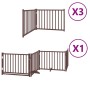 Puerta de perros plegable 10 paneles madera álamo marrón 800 cm by , Dog kennels and fences - Ref: Foro24-3155747, Price: 148...