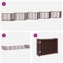 Puerta de perros plegable 10 paneles madera álamo marrón 800 cm by , Dog kennels and fences - Ref: Foro24-3155747, Price: 148...