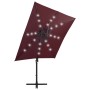 Freier Regenschirm mit Stange und burgunderroten LED-Leuchten 250 cm von vidaXL, Sonnenschirme - Ref: Foro24-312326, Preis: 1...