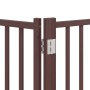 Puerta de perros plegable 10 paneles madera álamo marrón 800 cm by , Dog kennels and fences - Ref: Foro24-3155747, Price: 148...